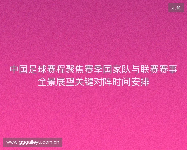 中国足球赛程聚焦赛季国家队与联赛赛事全景展望关键对阵时间安排